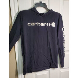 Carhartt Boy’s Hooded Long Sleeve Logo Pullover – Black – Size L